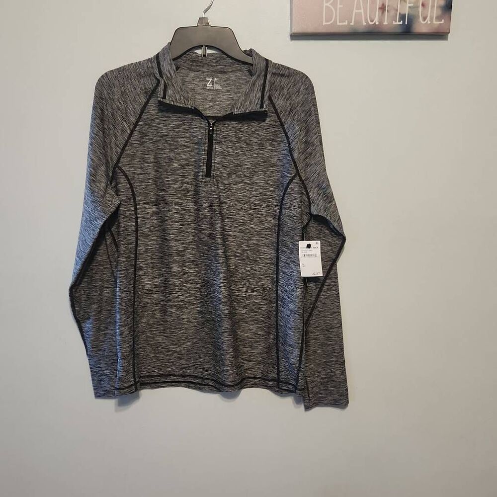 NWT Z by Zella Mens Heather Gray Quarter Zip Pullover Size M